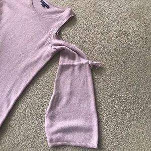 Bell sleeve cold shoulder sweater